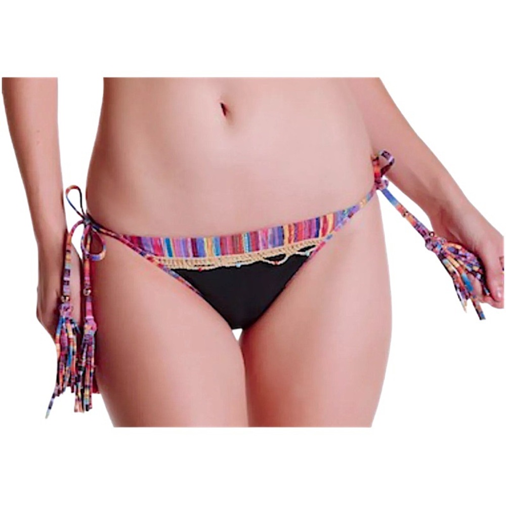 $94 ale alessandra Bikini Bottoms Medium 6 8 Bahia Coast Brief Cut Fringe Beads